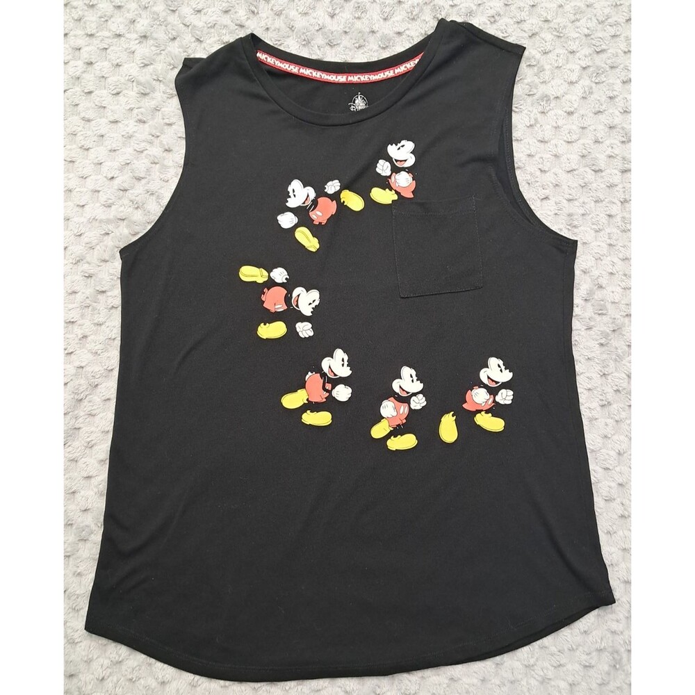 Black Mickey Mouse Graphic Muscle Tank - Disney Style
